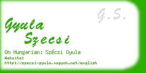 gyula szecsi business card