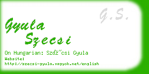 gyula szecsi business card